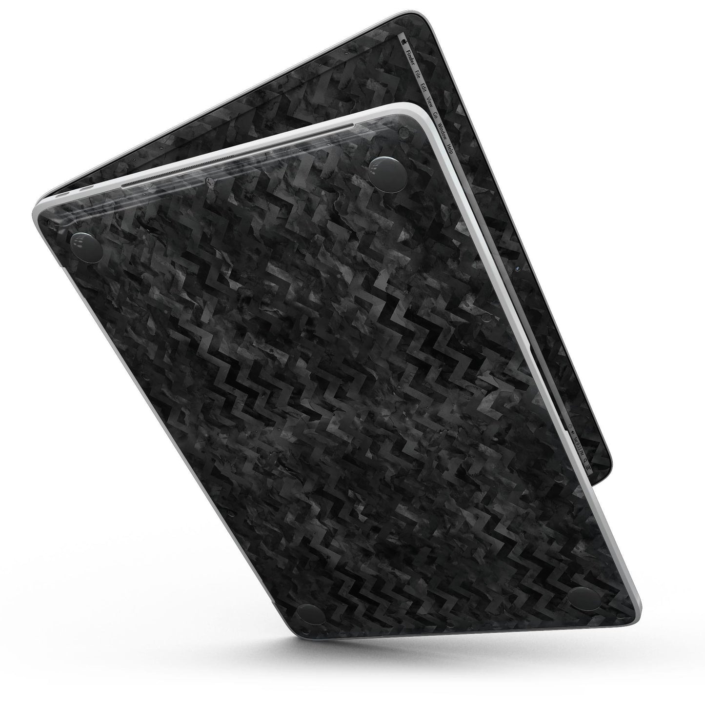 Black Basic Watercolor Chevron Pattern - MacBook Pro with Touch Bar